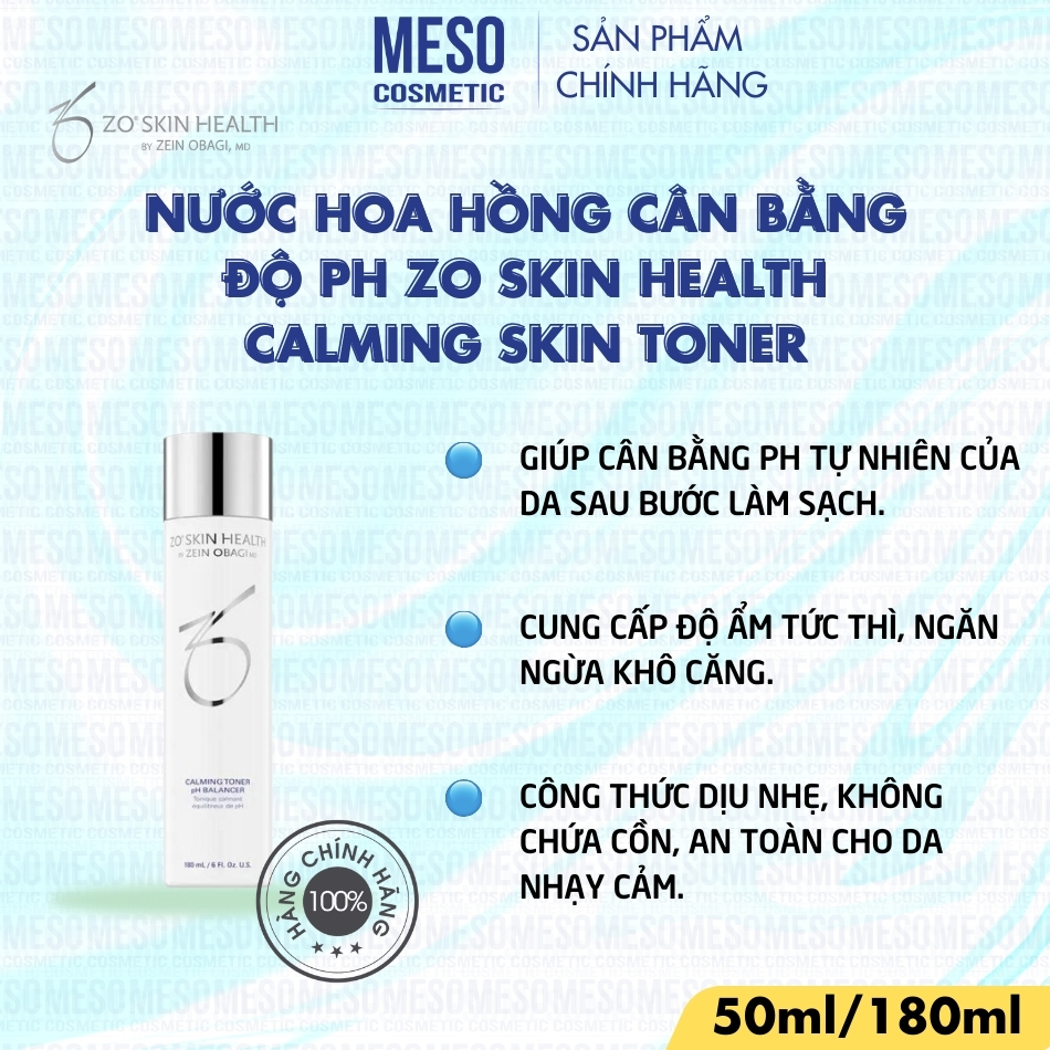 Nước hoa hồng cân bằng độ pH Zo Skin Health CALMING SKIN TONER
